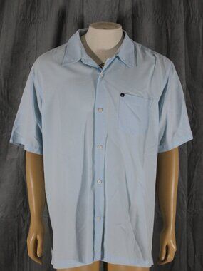 Quicksilver Shirt - Men's Blue Textured Button Down - Men's XL